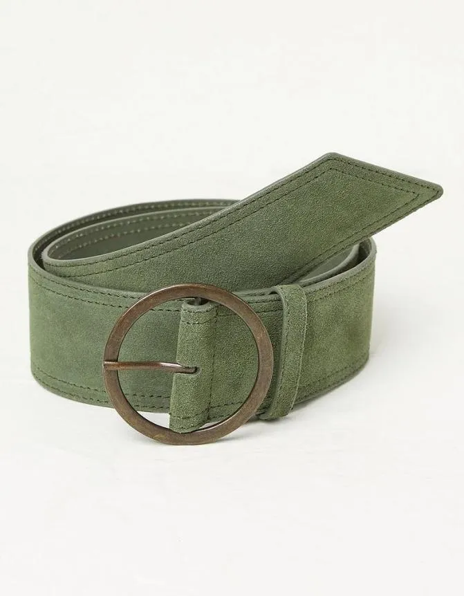 Fatface Belts Wide Suede Belt Green 8211 Women