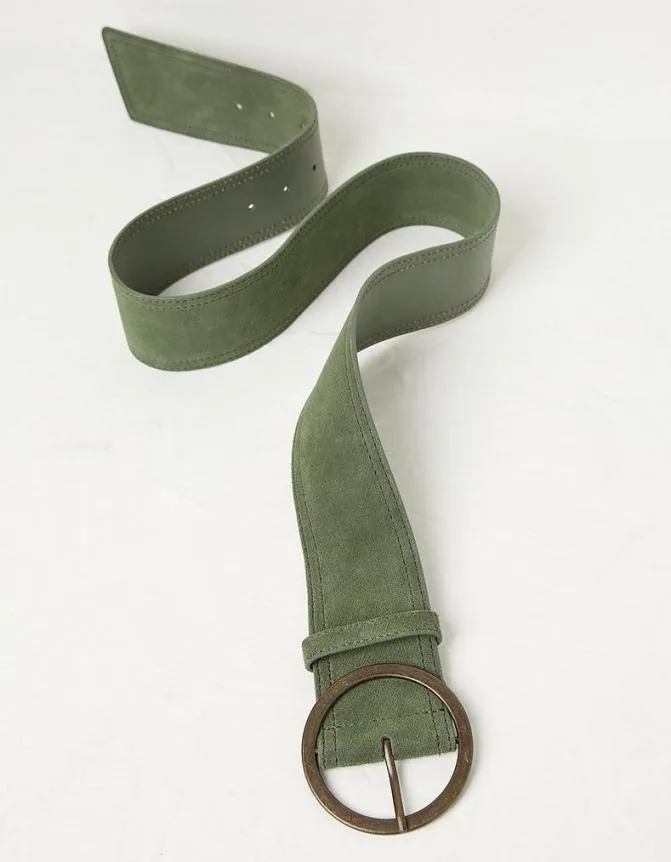 Fatface Belts Wide Suede Belt Green 8211 Women