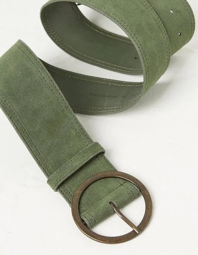 Fatface Belts Wide Suede Belt Green 8211 Women