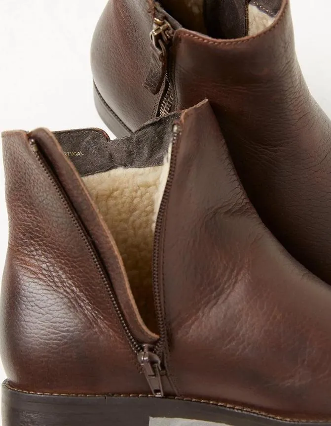 Fatface Boots Aria Ankle Zip Boots Chocolate Brown 8211 Women