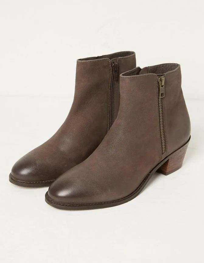 Fatface Boots Betsy Zip Detail Ankle Boot Chocolate Brown 8211 Women