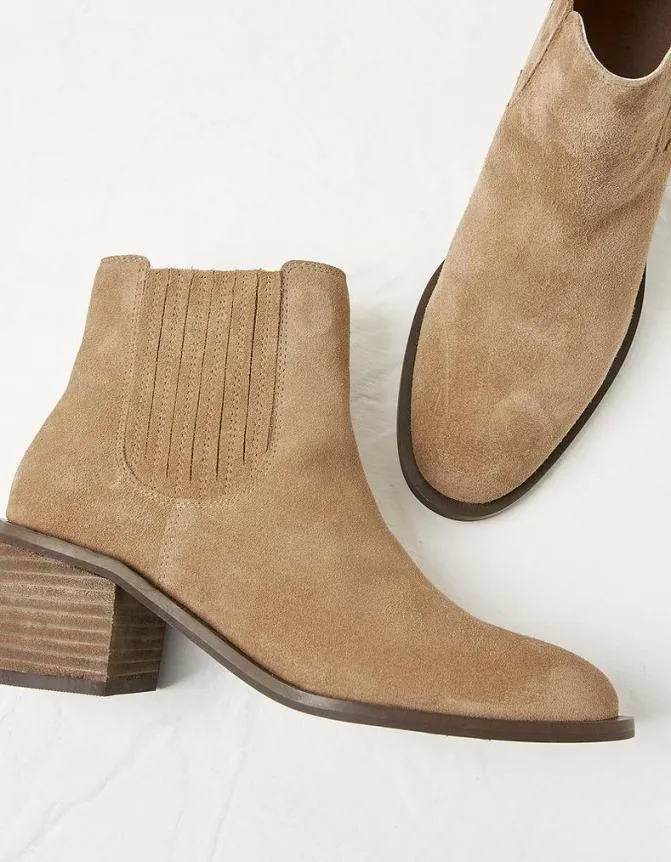 Fatface Boots Zara Block Heel Chelsea Boot Tan 8211 Women