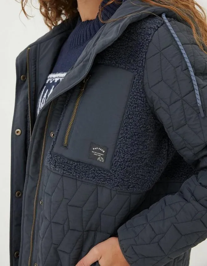 Fatface Coats and Jackets Blaine Fleece Quilted Jacket Blue 8211 Women