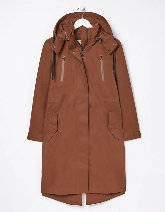 Fatface Coats and Jackets Juno Waterproof Long Coat Brown 8211 Women