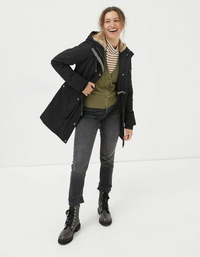 Fatface Coats and Jackets Maya Parka Coat Black 8211 Women