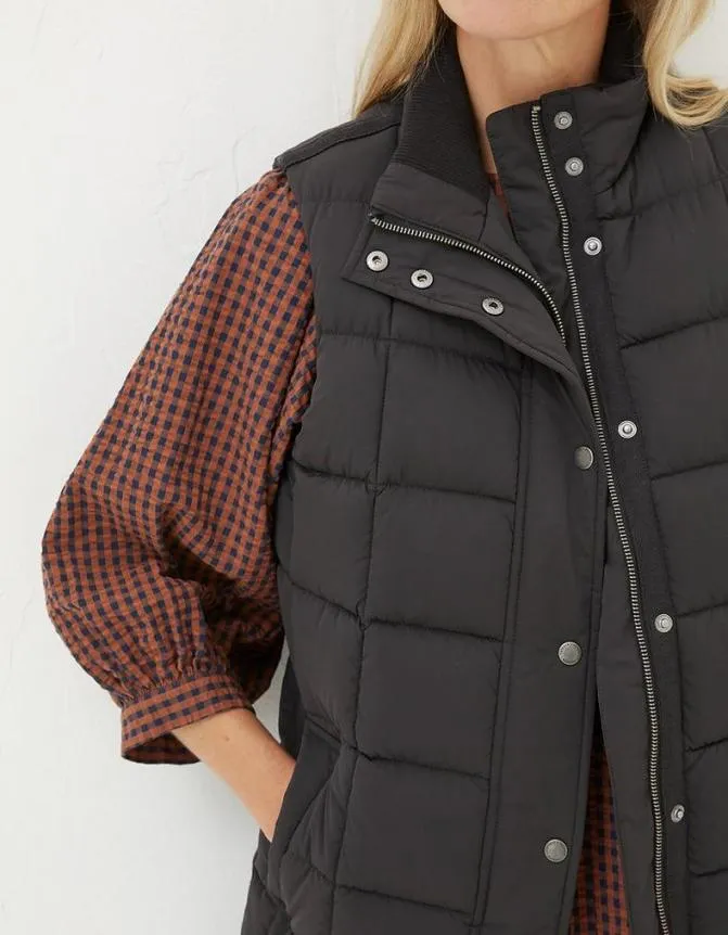 Fatface Coats and Jackets Sienna Longline Gilet Black 8211 Women
