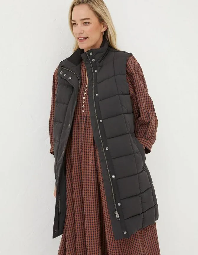 Fatface Coats and Jackets Sienna Longline Gilet Black 8211 Women