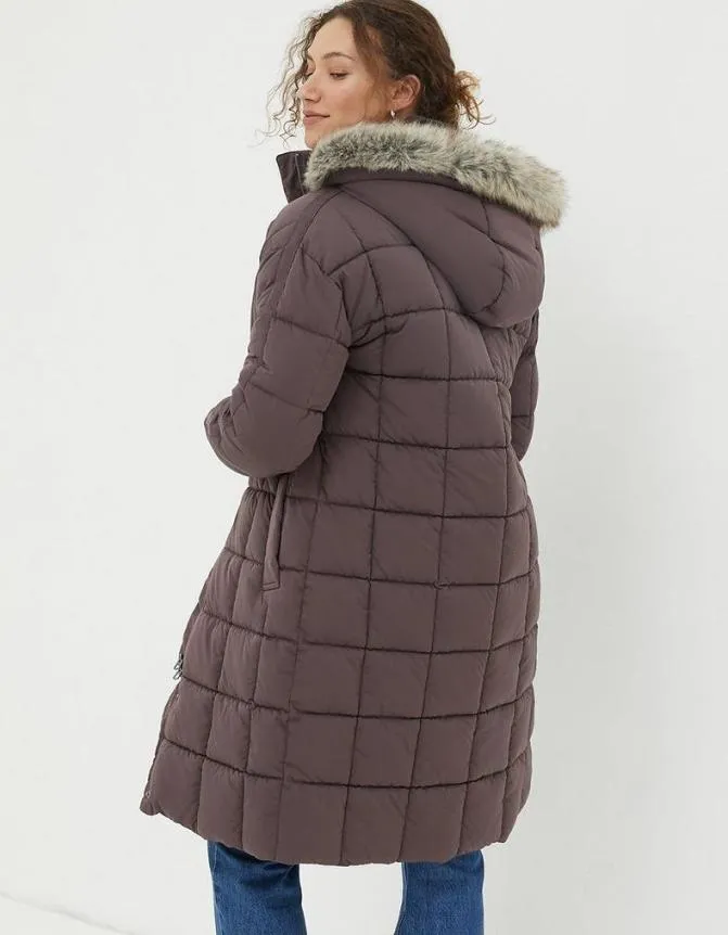 Fatface Coats and Jackets Sienna Quilted Mid Length Coat Plum 8211 Women