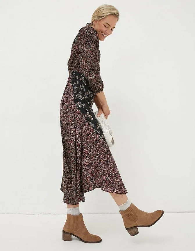 Fatface Dresses Nate Craft Floral Midi Dress Black 8211 Women