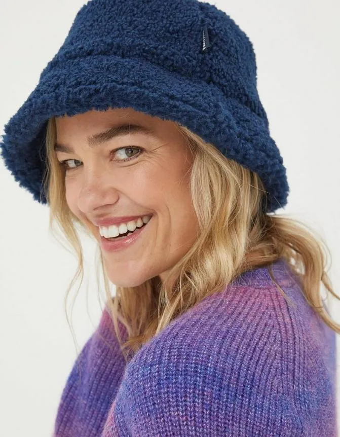 Fatface Hats Eliza Fleece Bucket Hat Navy 8211 Women