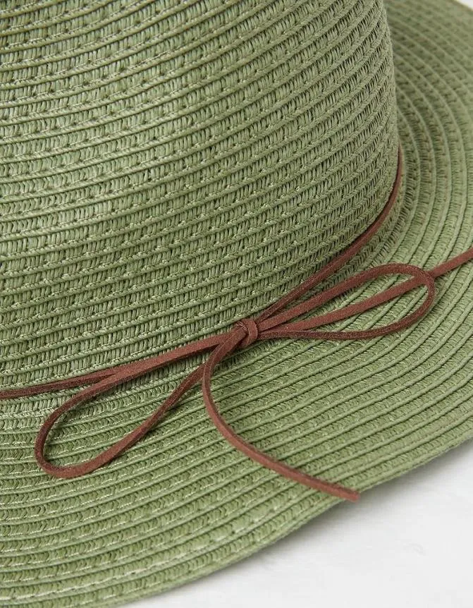 Fatface Hats Straw Fedora Hat Green 8211 Women