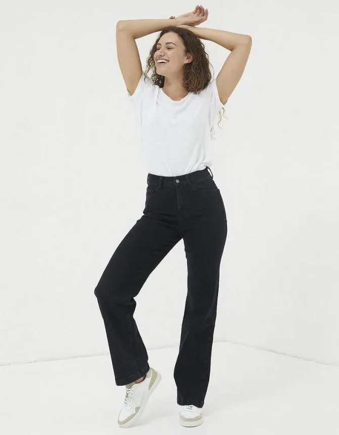 Fatface Jeans and Dungarees Elise Wide Leg Jeans Dark Blue 8211 Women