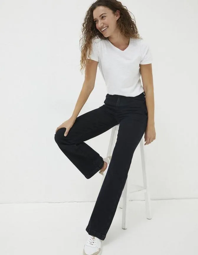 Fatface Jeans and Dungarees Elise Wide Leg Jeans Dark Blue 8211 Women