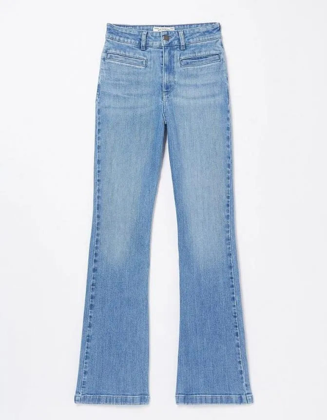 Fatface Jeans and Dungarees Fly Flare Comfort Stretch Jeans Light Blue 8211 Women