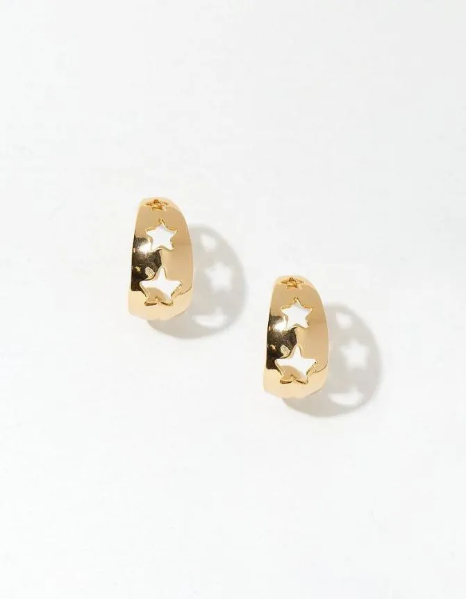 Fatface Jewellery Cut Out Star Hoop Earrings Gold 8211 Women