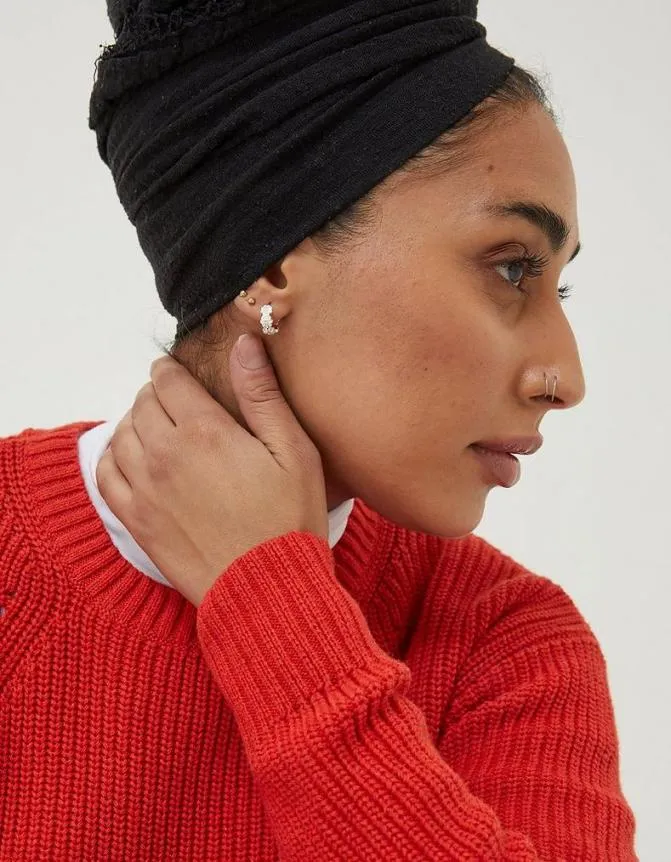 Fatface Jewellery Daisy Hoop Earrings White 8211 Women
