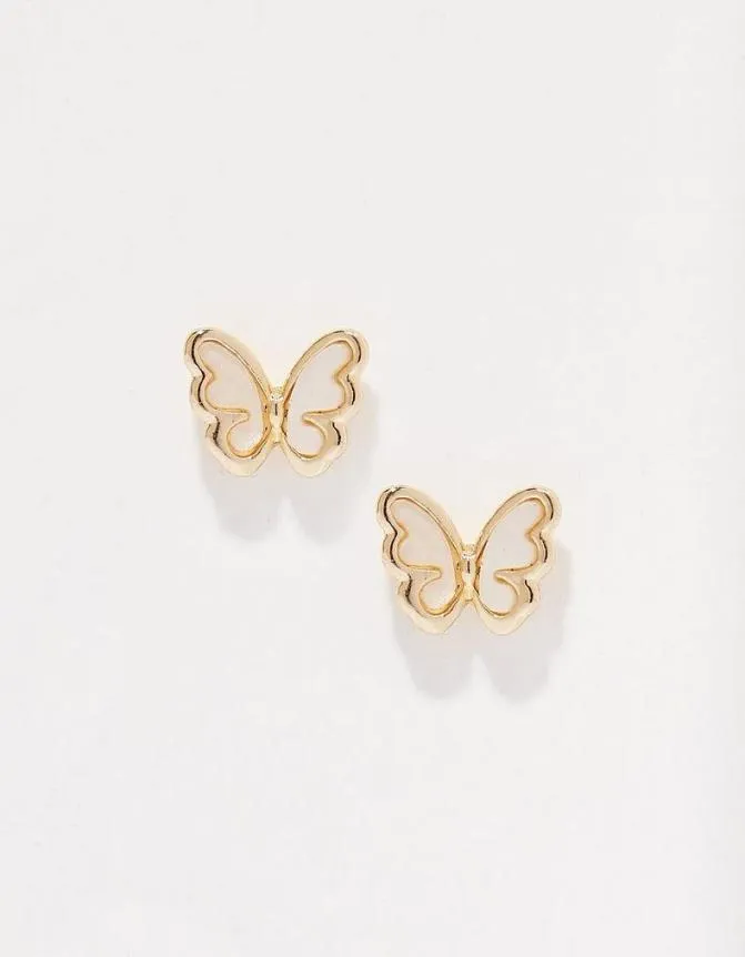 Fatface Jewellery Enamel Butterfly Stud Earrings Gold 8211 Women
