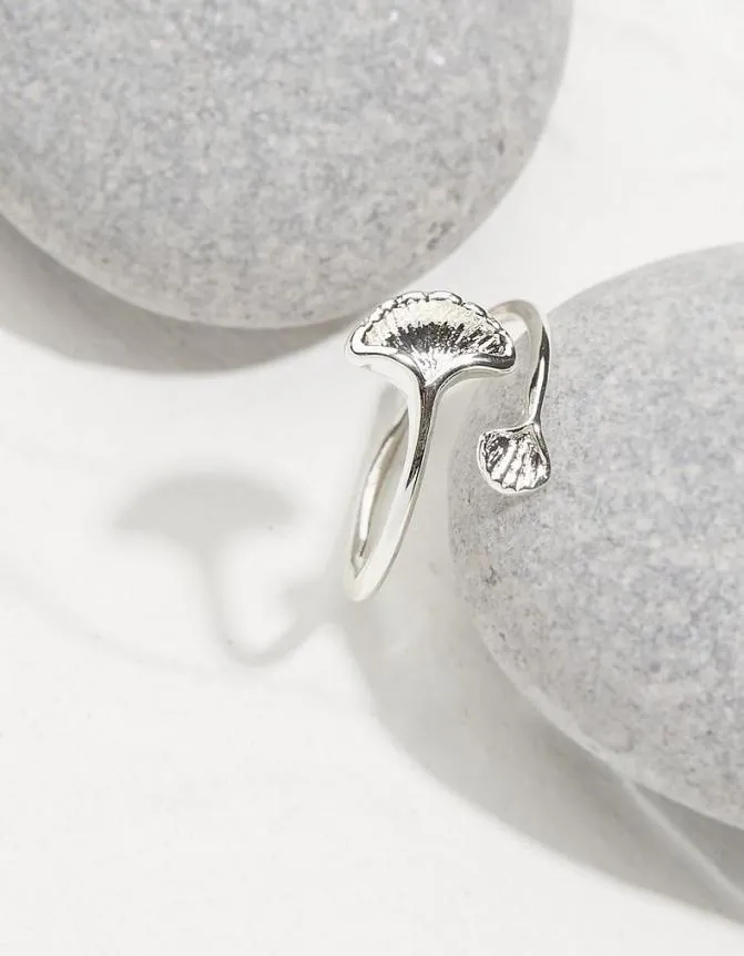 Fatface Jewellery Fan Leaf Ring Silver 8211 Women
