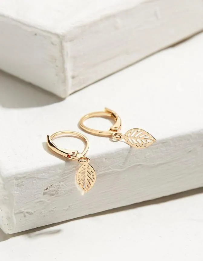 Fatface Jewellery Filagree Leaf Earrings Gold 8211 Women