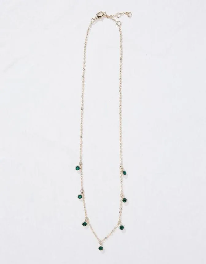 Fatface Jewellery Green Gem Necklace Gold 8211 Women