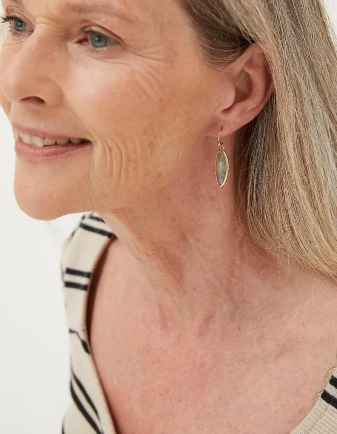 Fatface Jewellery Large Stone Earrings Grey 8211 Women
