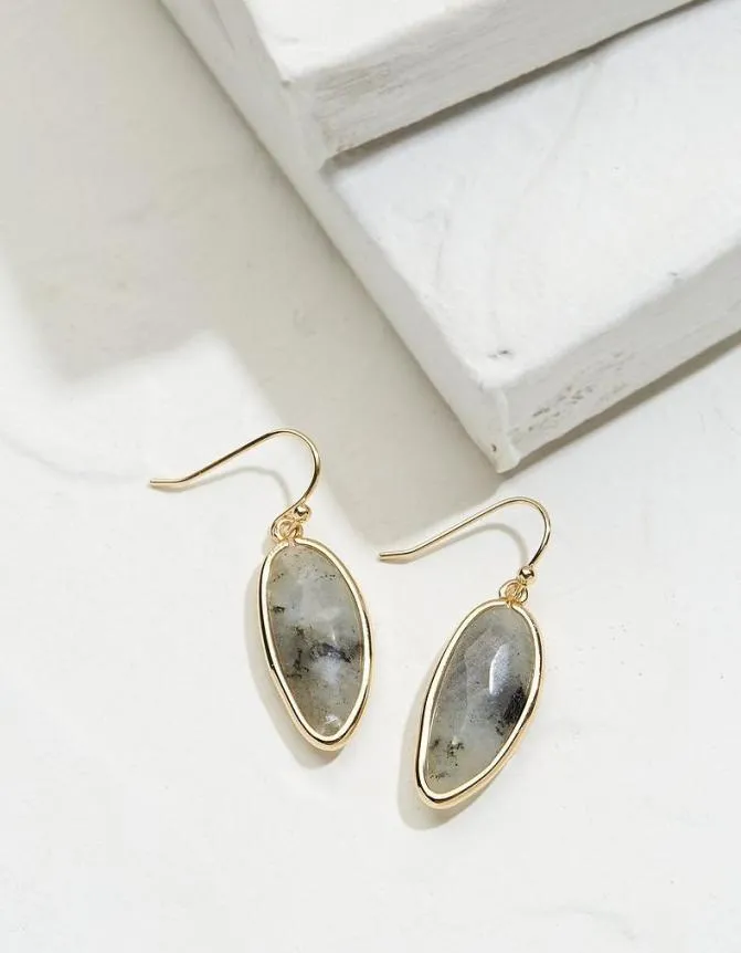 Fatface Jewellery Large Stone Earrings Grey 8211 Women