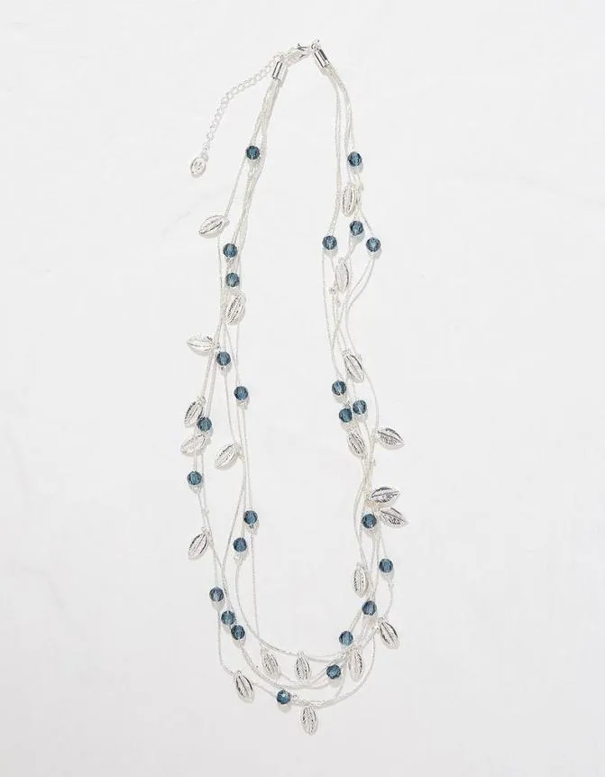 Fatface Jewellery Layered Leaf Necklace Silver 8211 Women