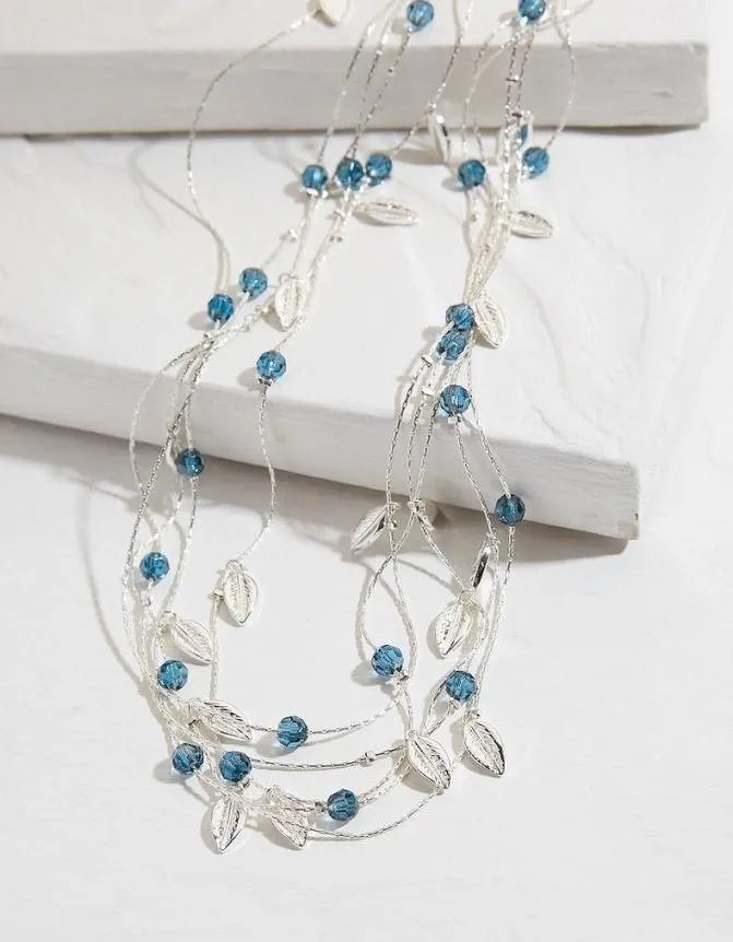 Fatface Jewellery Layered Leaf Necklace Silver 8211 Women