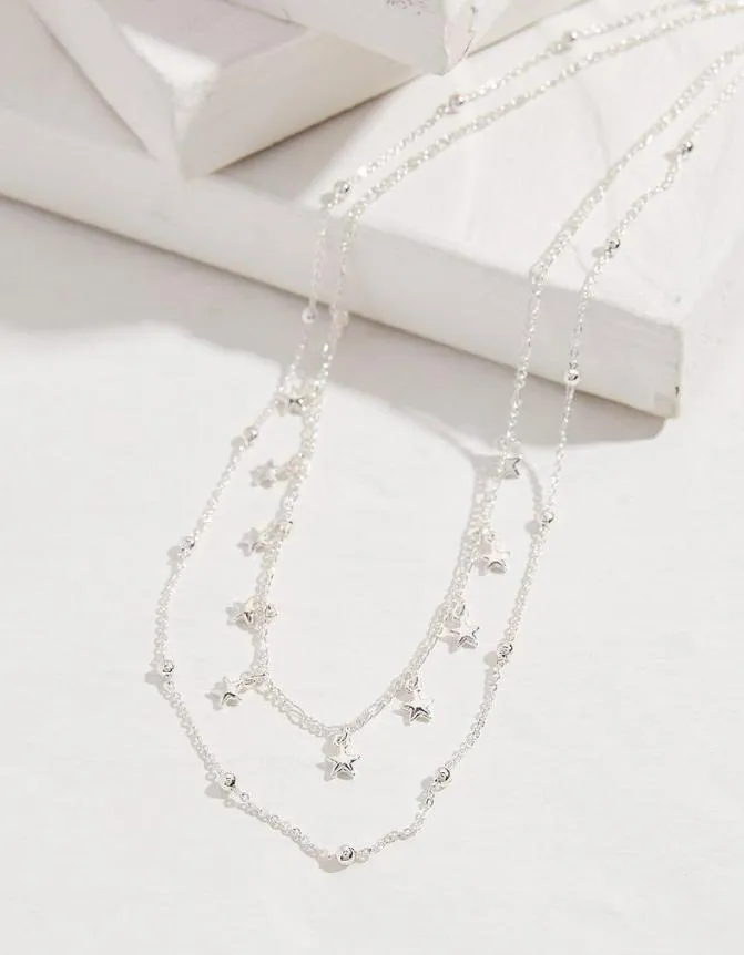 Fatface Jewellery Mini Stars Layered Necklace Silver 8211 Women