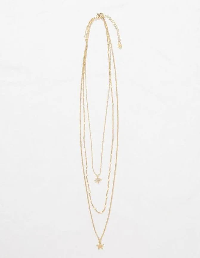 Fatface Jewellery Multi Layer Star Necklace Gold 8211 Women