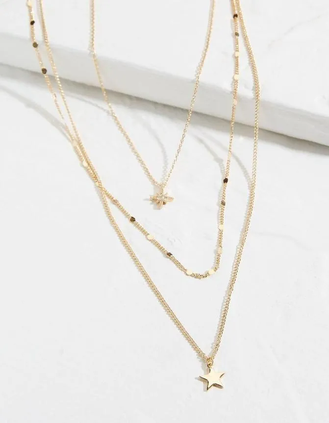 Fatface Jewellery Multi Layer Star Necklace Gold 8211 Women
