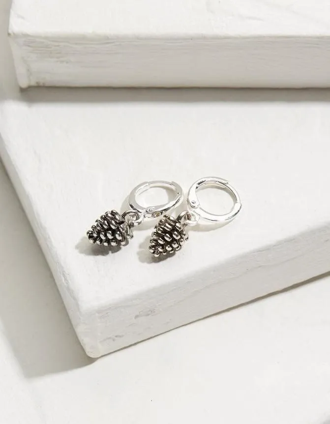 Fatface Jewellery Pine Cone Drop Earrings Silver 8211 Women
