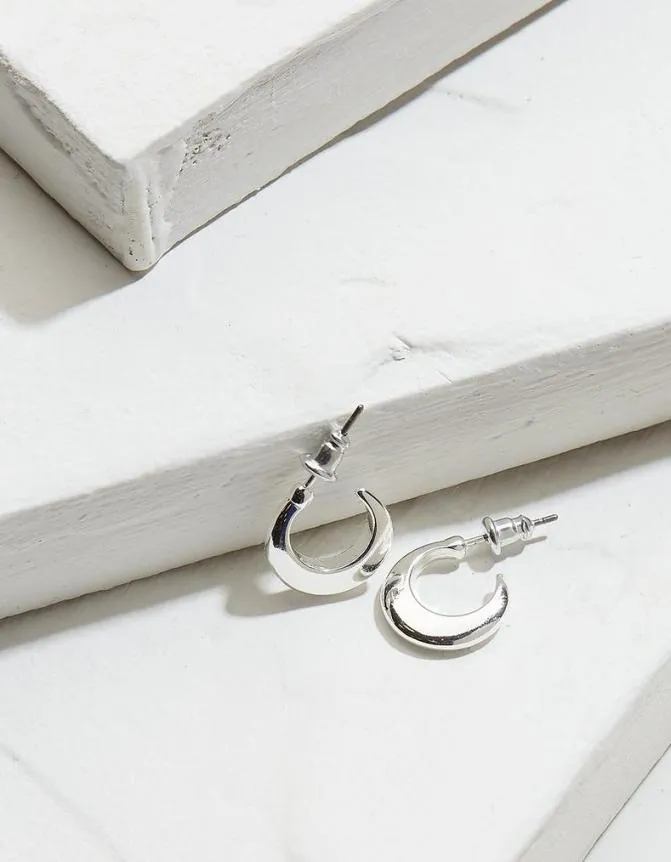 Fatface Jewellery Simple Huggy Hoops Silver 8211 Women
