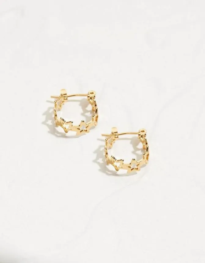 Fatface Jewellery Star Huggy Hoop Earrings Gold 8211 Women