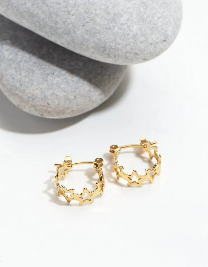 Fatface Jewellery Star Huggy Hoop Earrings Gold 8211 Women