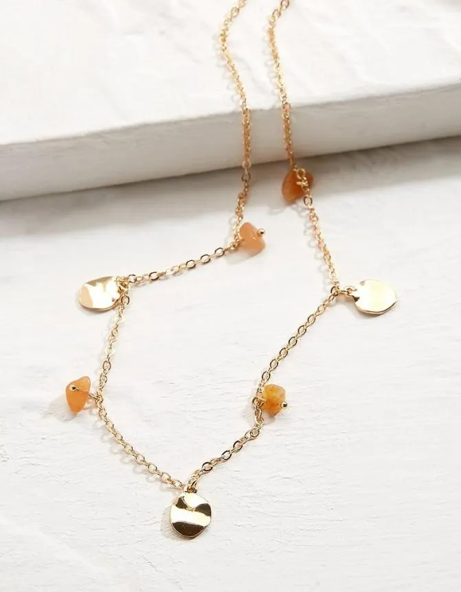 Fatface Jewellery Stone And Disc Necklace Gold 8211 Women