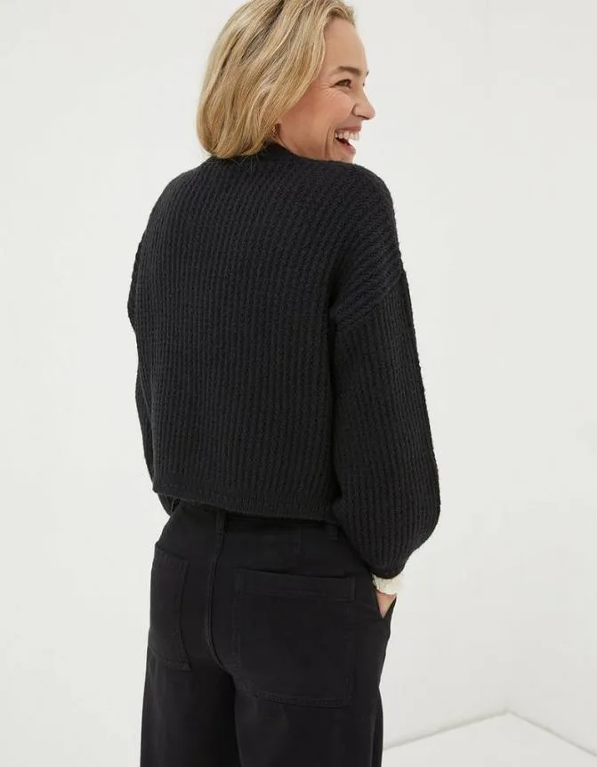 Fatface Knitwear Anna Short Cardigan Black 8211 Women