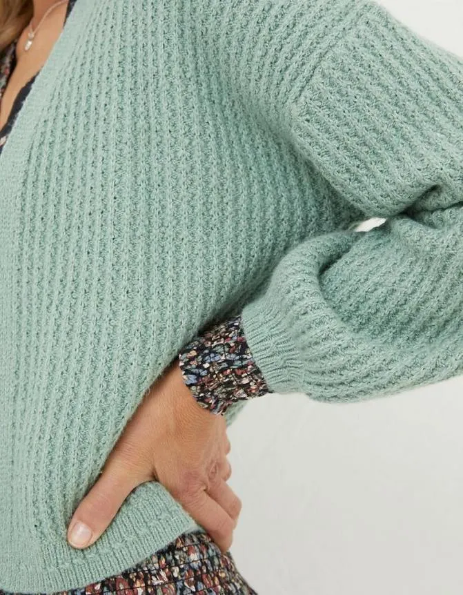 Fatface Knitwear Anna Short Cardigan Sage Green 8211 Women