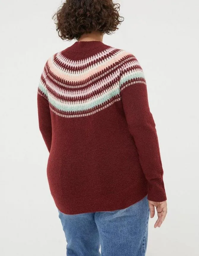 Fatface Knitwear Bea Yoke Fairisle Jumper Raspberry Red 8211 Women