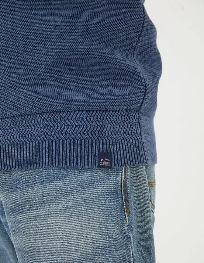 Fatface Knitwear Berwick Washed Half Neck Navy 8211 Men