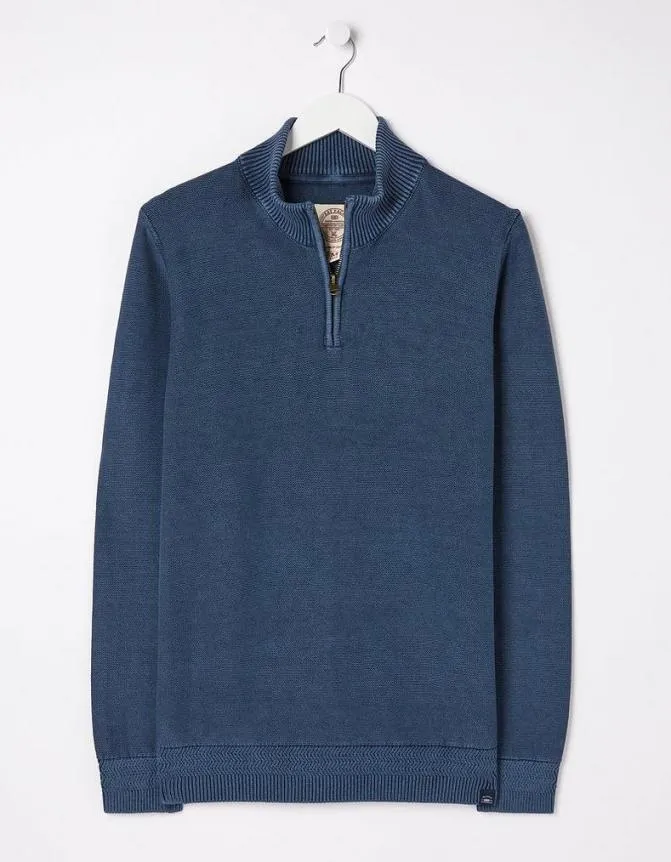 Fatface Knitwear Berwick Washed Half Neck Navy 8211 Men