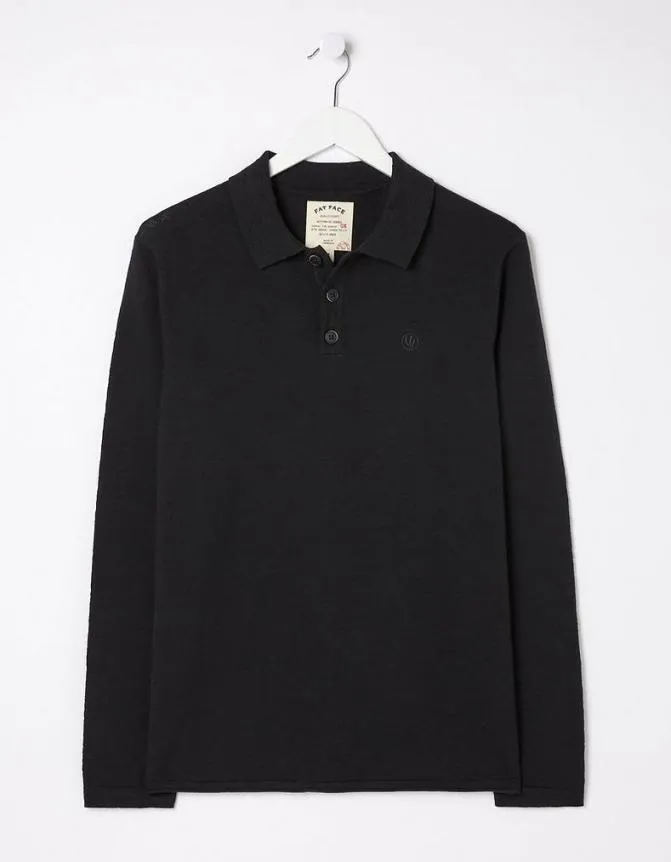 Fatface Knitwear Braunton Collared Jumper Black 8211 Men