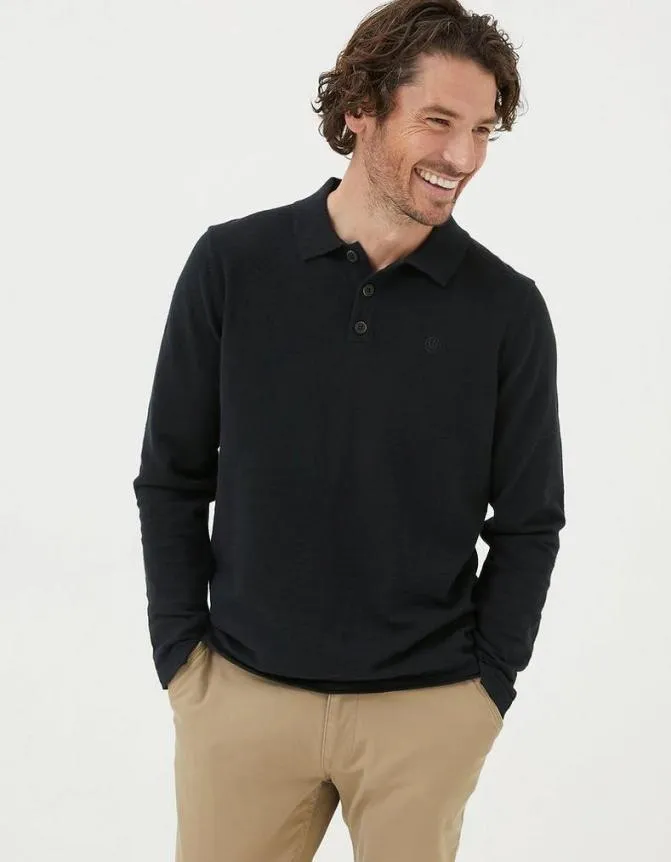 Fatface Knitwear Braunton Collared Jumper Black 8211 Men