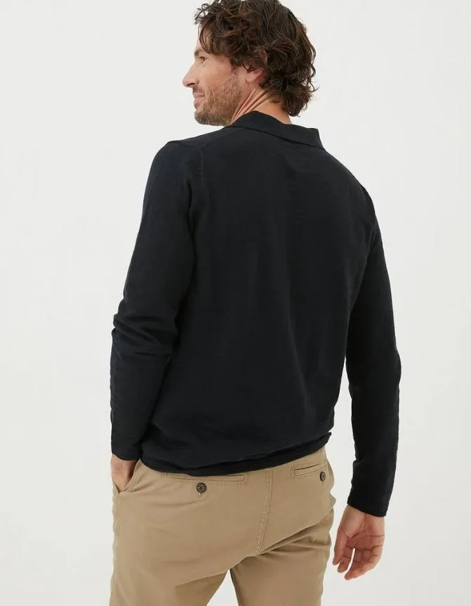 Fatface Knitwear Braunton Collared Jumper Black 8211 Men