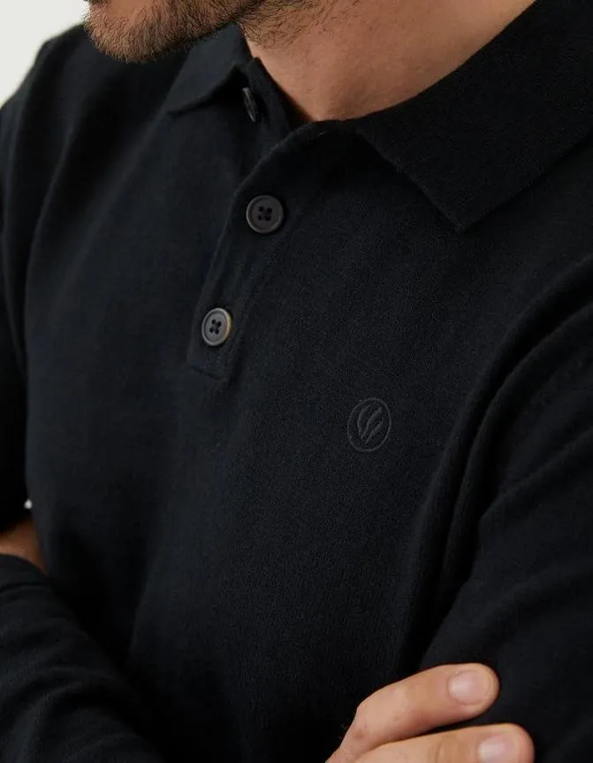 Fatface Knitwear Braunton Collared Jumper Black 8211 Men