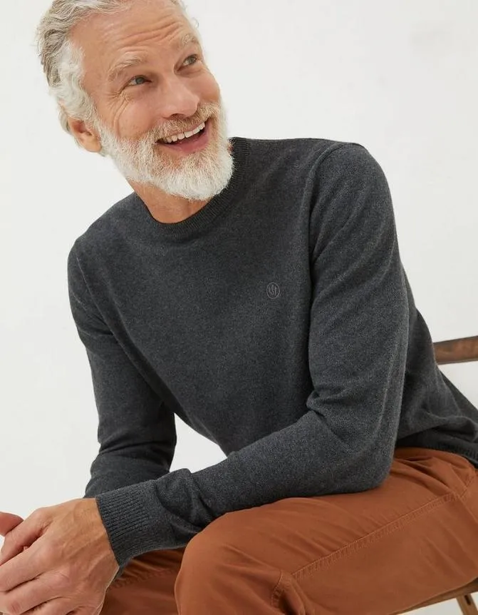 Fatface Knitwear Braunton Crew Jumper Charcoal 8211 Men