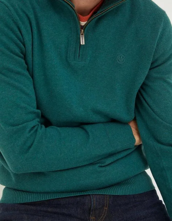 Fatface Knitwear Braunton Half Neck Jumper Jade Green 8211 Men