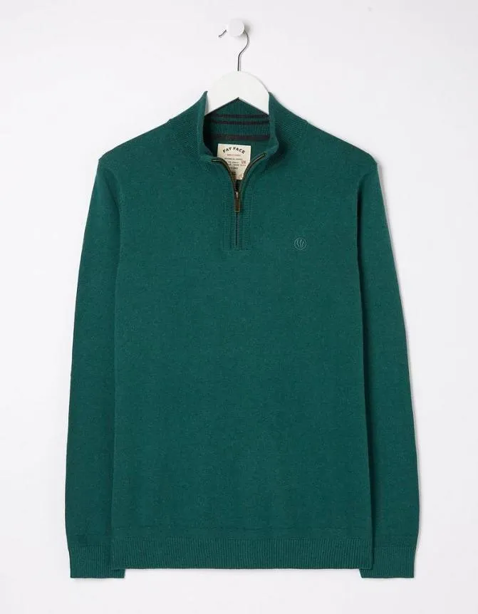 Fatface Knitwear Braunton Half Neck Jumper Jade Green 8211 Men