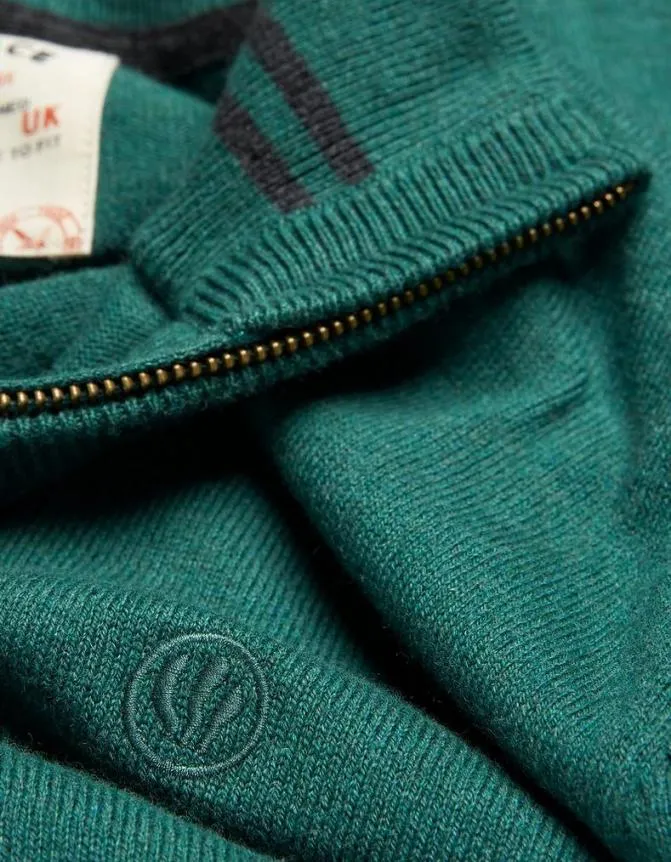 Fatface Knitwear Braunton Half Neck Jumper Jade Green 8211 Men