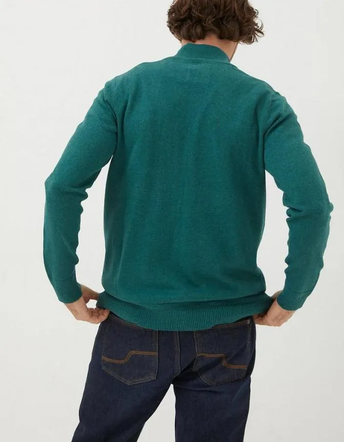 Fatface Knitwear Braunton Half Neck Jumper Jade Green 8211 Men